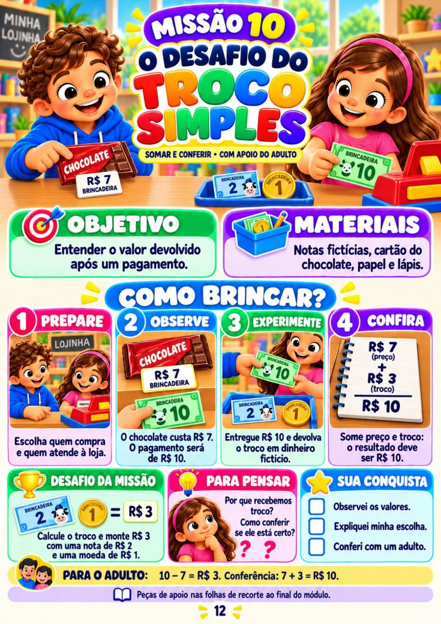 Página da missão O Desafio do Troco Simples