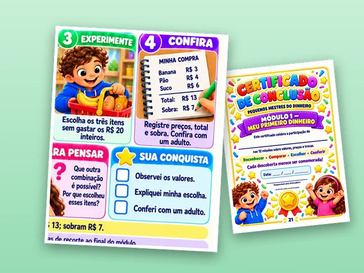 Quadros Confira e Sua Conquista de uma missão e certificado